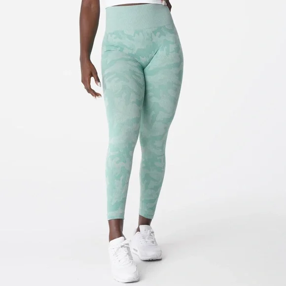 NVGTN Sage Green Camo Seamless Leggings - Picture 2 of 3